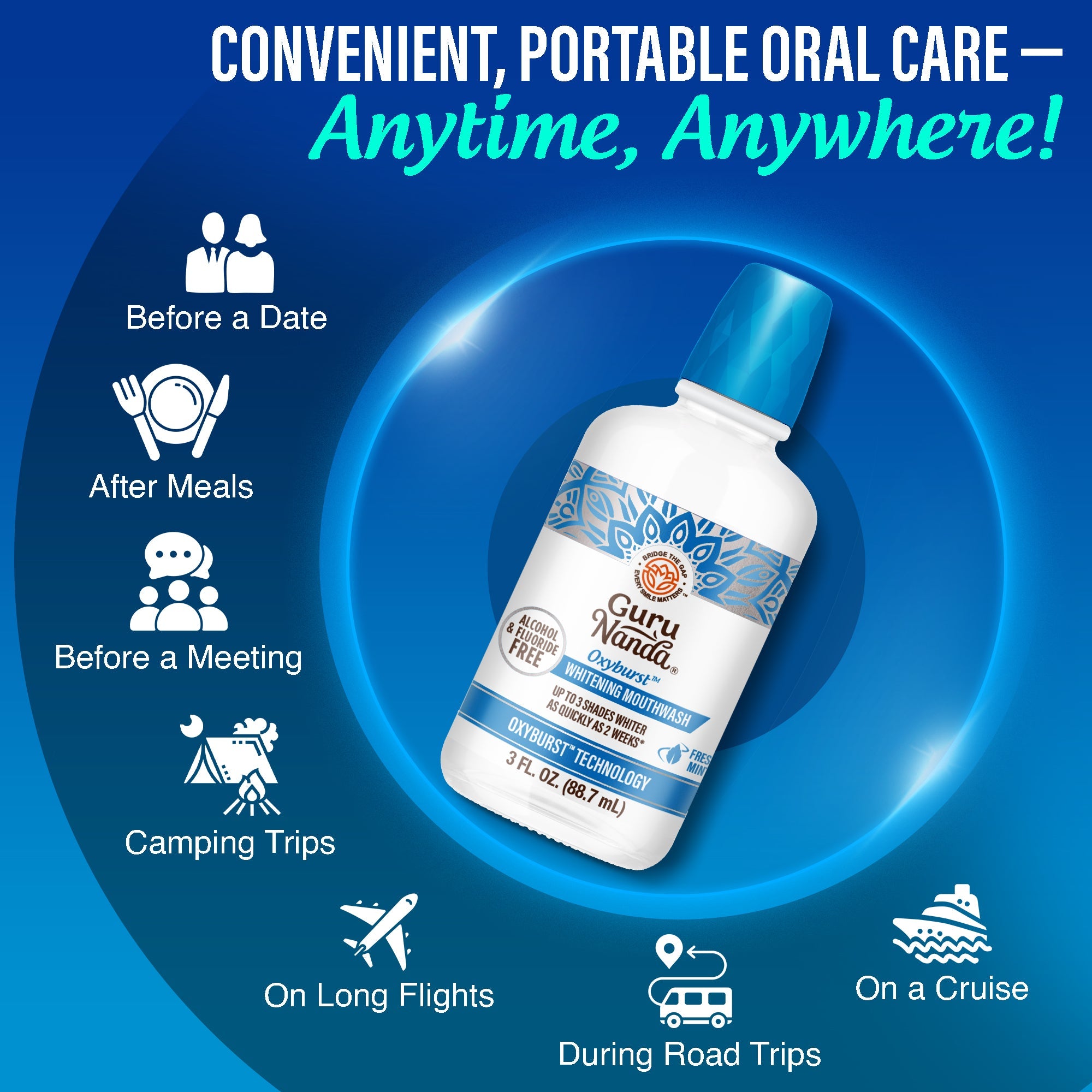 Oxyburst Whitening Oral Rinse Mouthwash - 3 oz (24 Pack)
