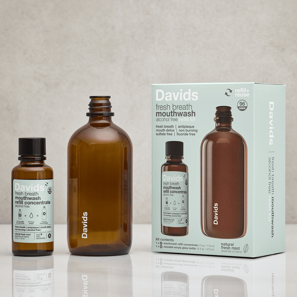 Davids Hydroxi™ fresh breath mouthwash / natural fresh mint / refill concentrate