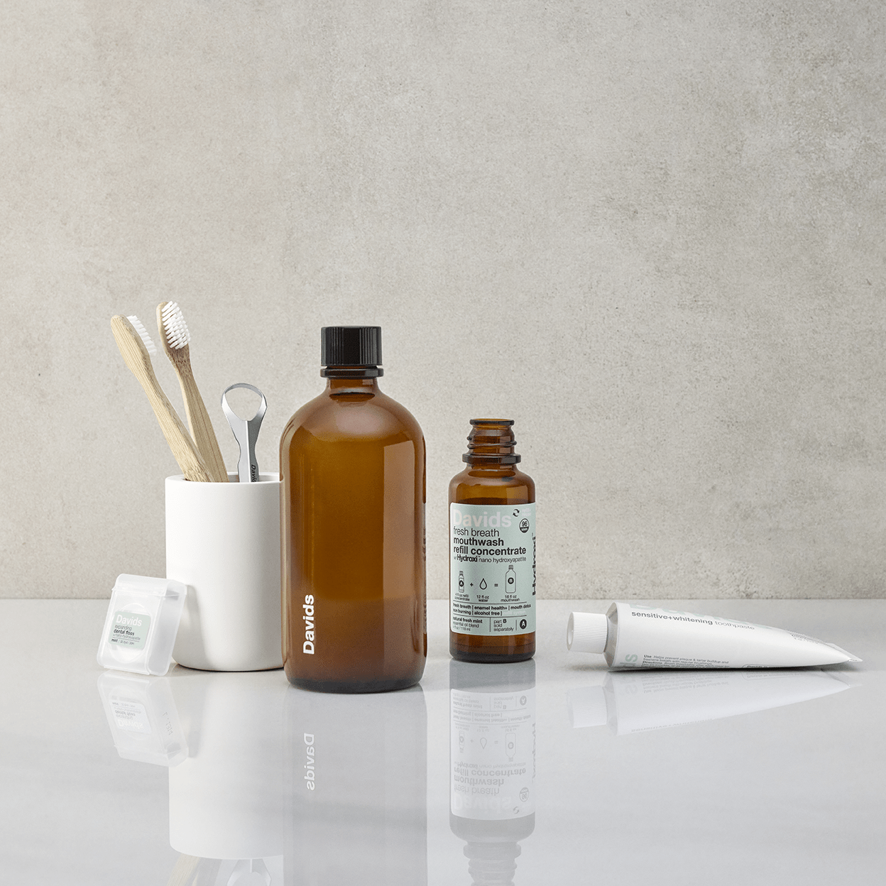 Davids Hydroxi™ fresh breath mouthwash / natural fresh mint / refill concentrate