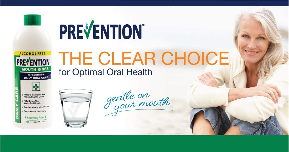 Prevention Daily Care - Alcohol Free Mouth Rinse | Value 4 Pack, Gentle Hydrogen Peroxide Mouthwash