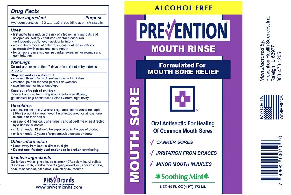 Prevention Mouth Sore Mouthwash - Value 2 Pack, for Canker Sore Treatment or Braces Inflammation