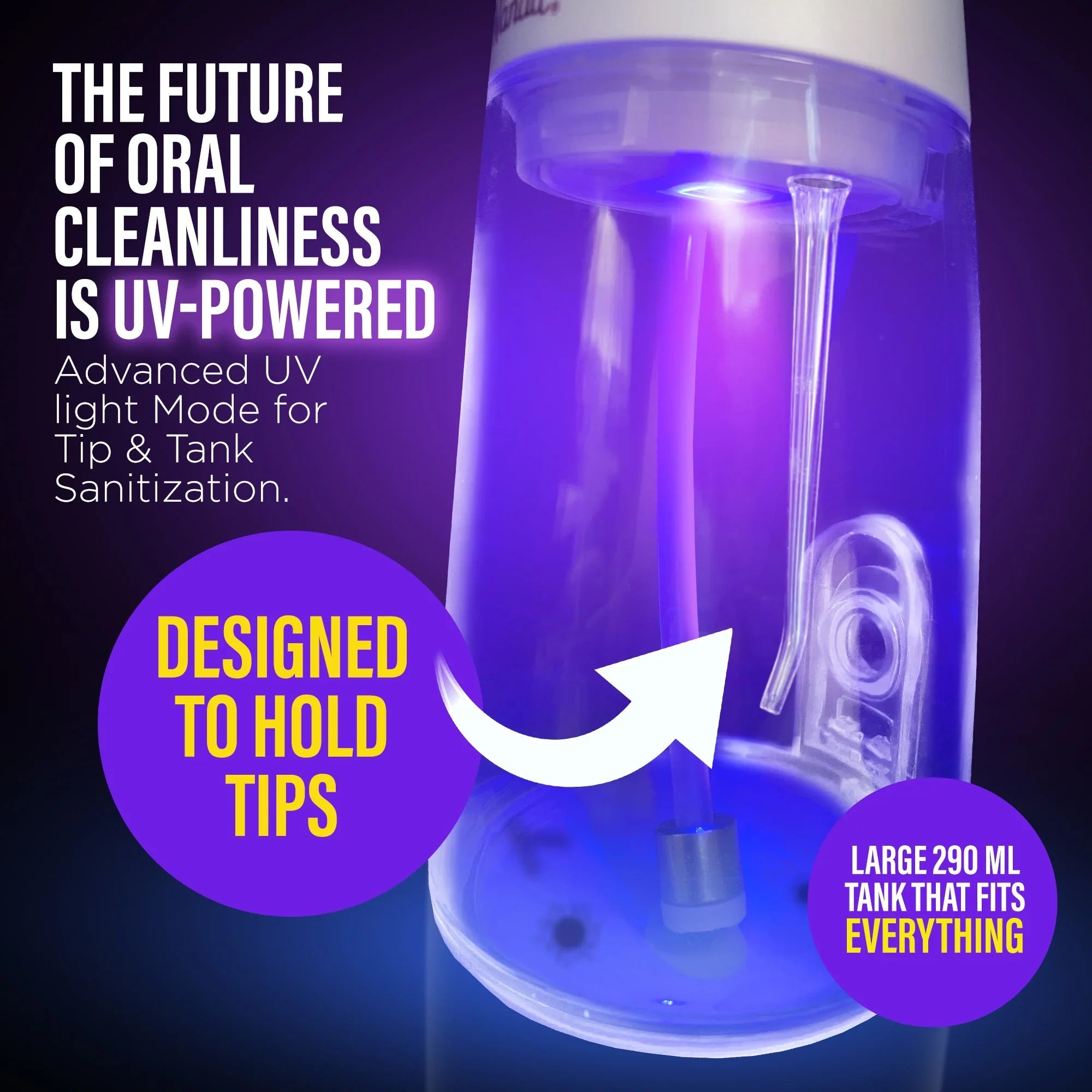 Advanced Dental Water Flosser (with UV light) + Concentrated Mouthwash