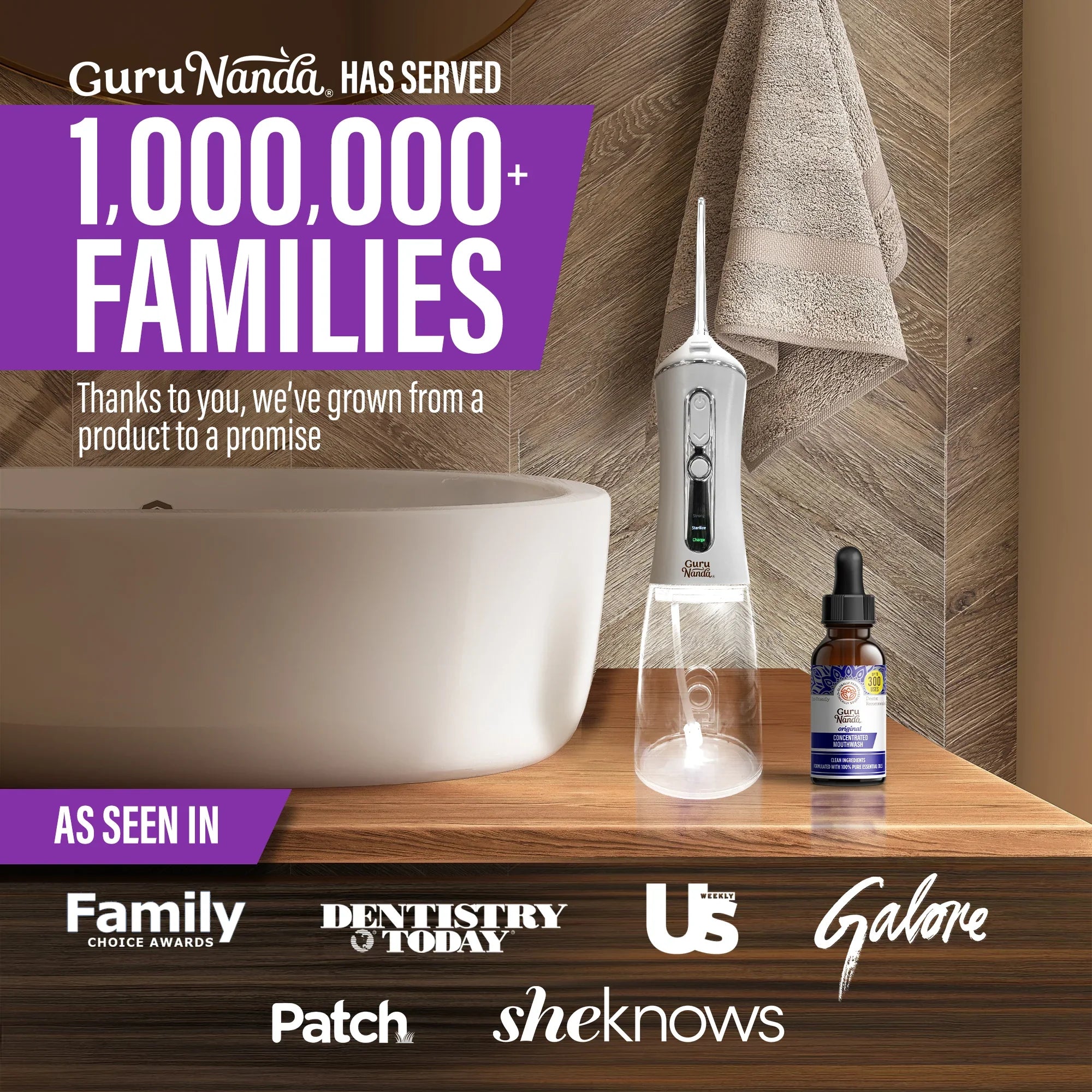 Advanced Dental Water Flosser (with UV light) + Concentrated Mouthwash