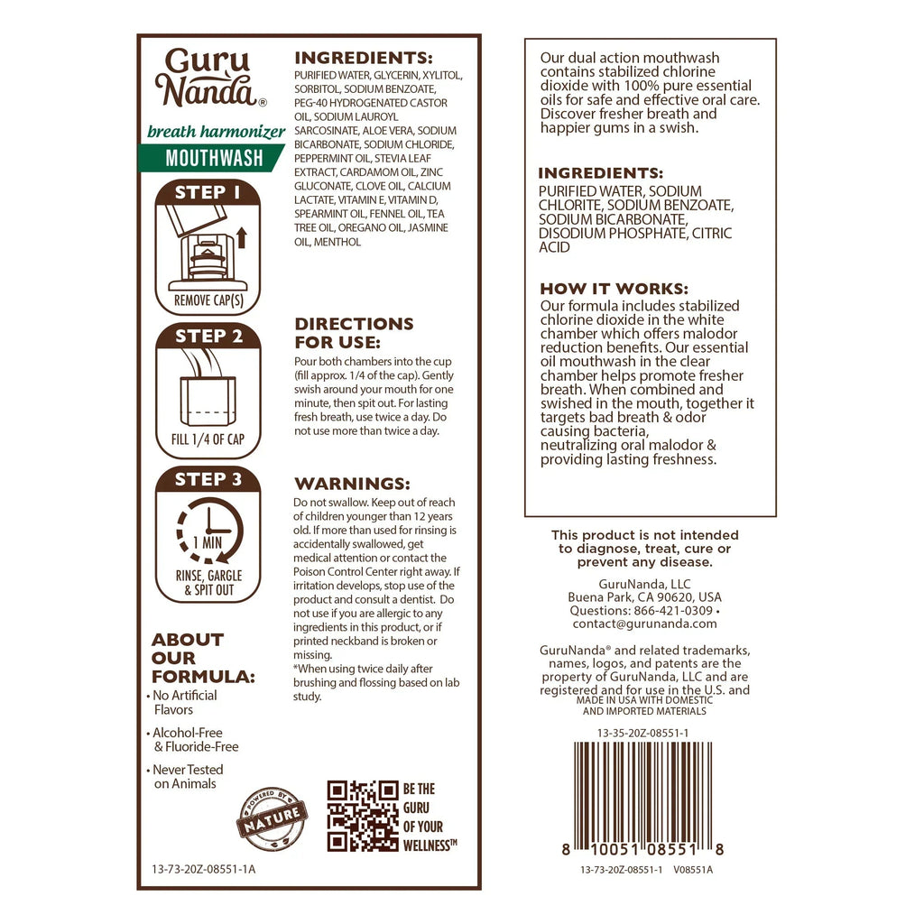 Dual Barrel Breath Harmonizer Mouthwash - Wild Mint - 3 Pack