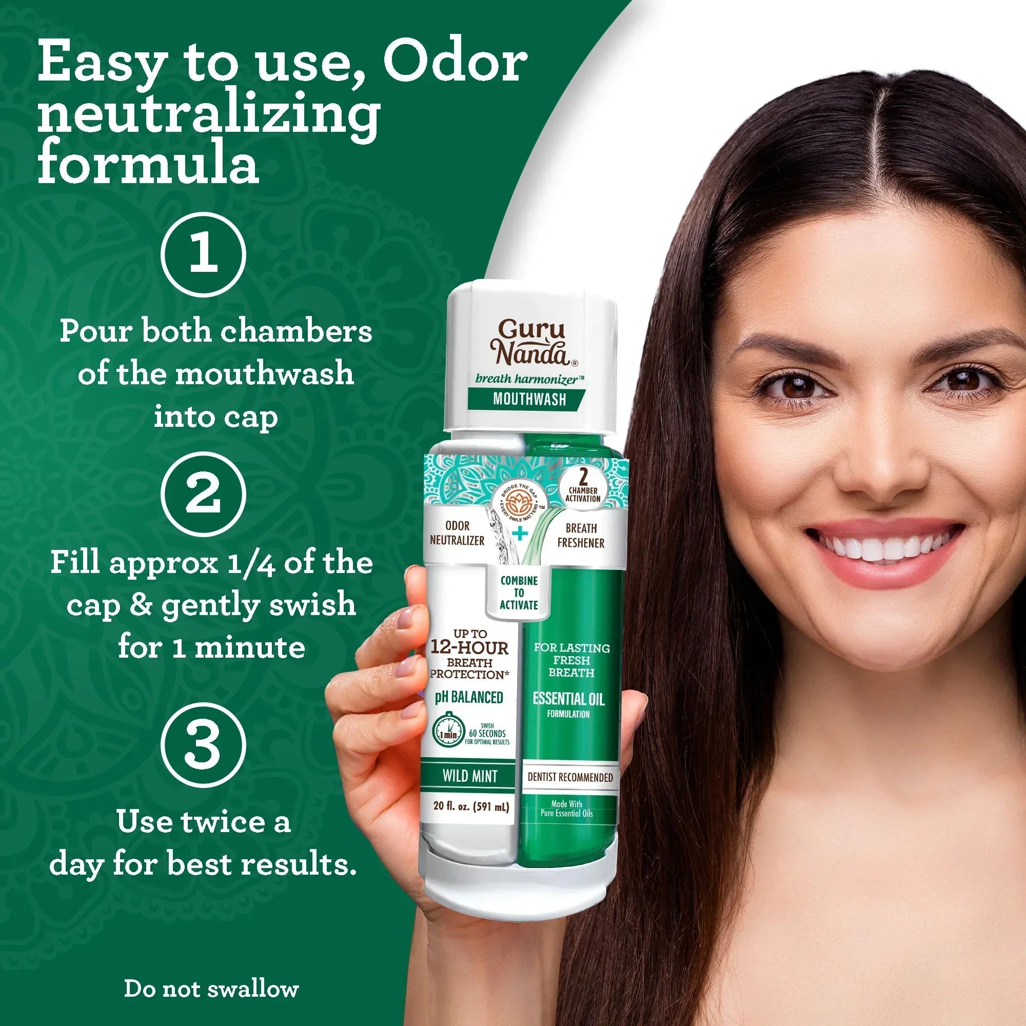 Dual Barrel Breath Harmonizer Mouthwash - Wild Mint - 3 Pack