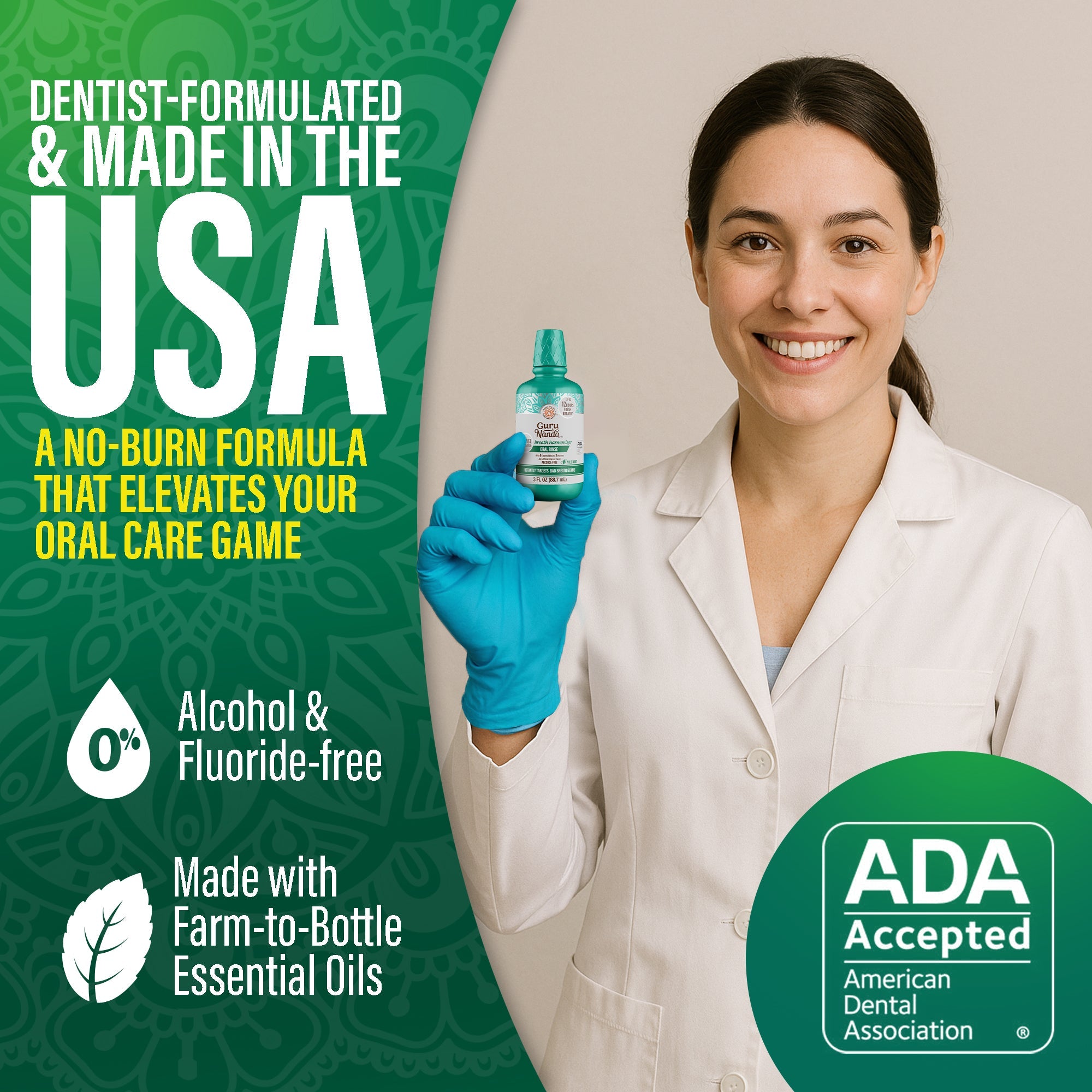 Oral Rinse Breath Harmonizer Mouthwash - Travel Size - Wild Mint (3 Fl Oz)