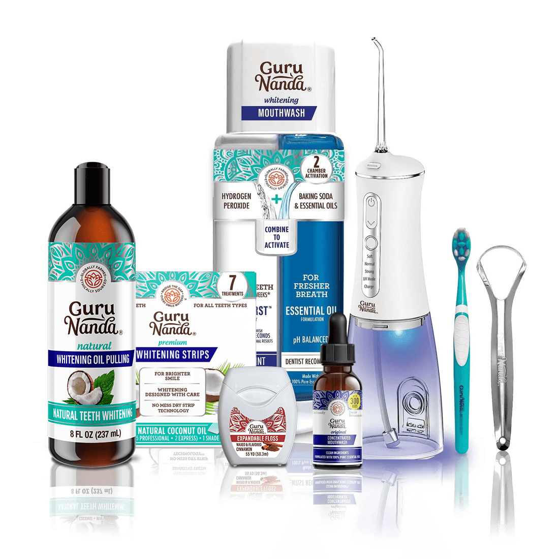 Guru's 7-Step Regimen 1.0 - Oil Pulling, Mouthwash, Butter on Gums for Health Teeth & Gums