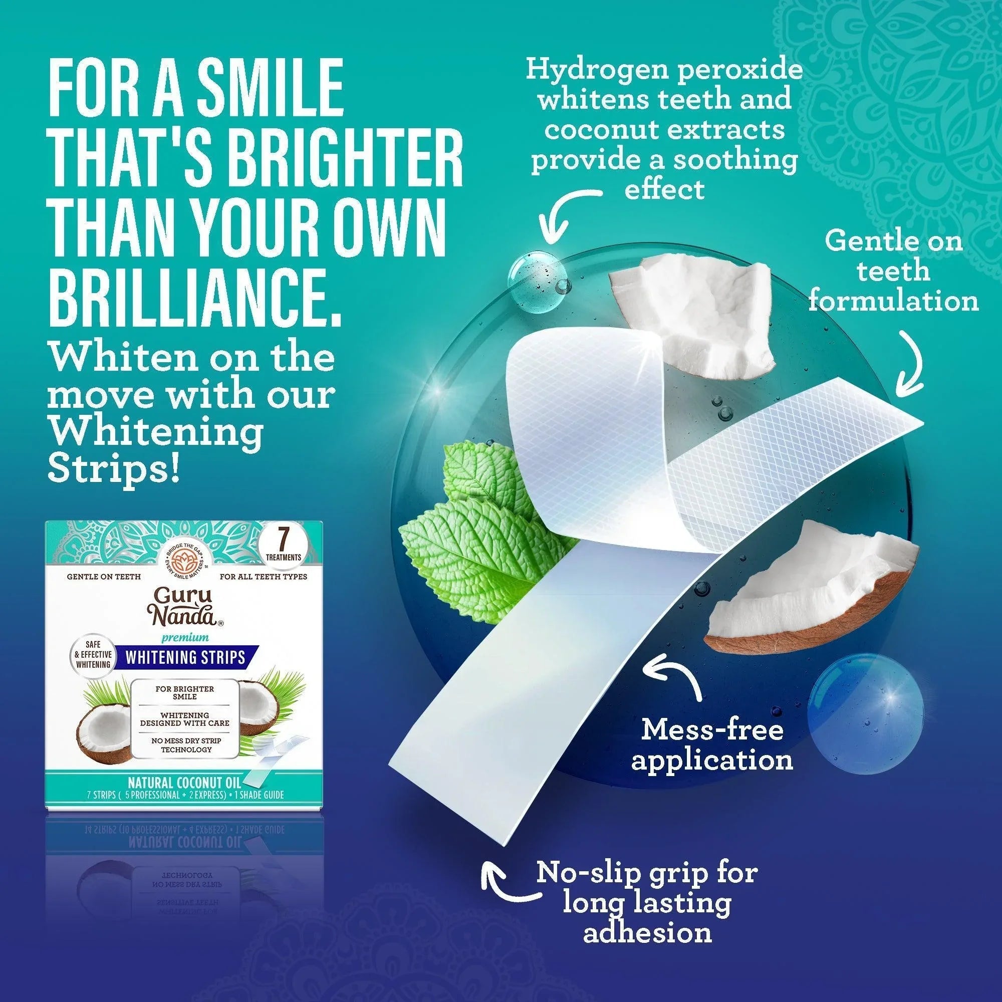 Total Smile Makeover Regular Kit - 8oz Cocomint Pulling Oil + Dual Barrel Mouthwash + Whitening Strips + 6 Pack Butter on Gums Toothbrush + 7 Oil Pulling Travel Sachets (NIFT Offer)