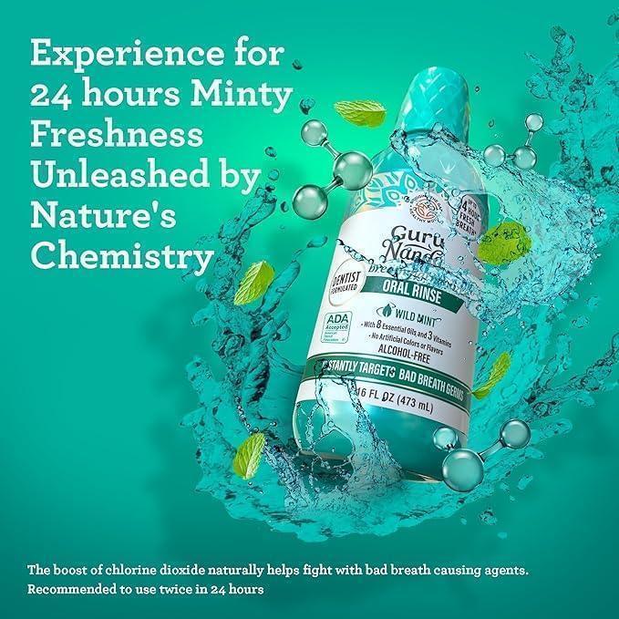 Oral Rinse Breath Harmonizer Mouthwash, Alcohol & Fluoride Free, Wild Mint - 16 Fl oz (12-Pack)