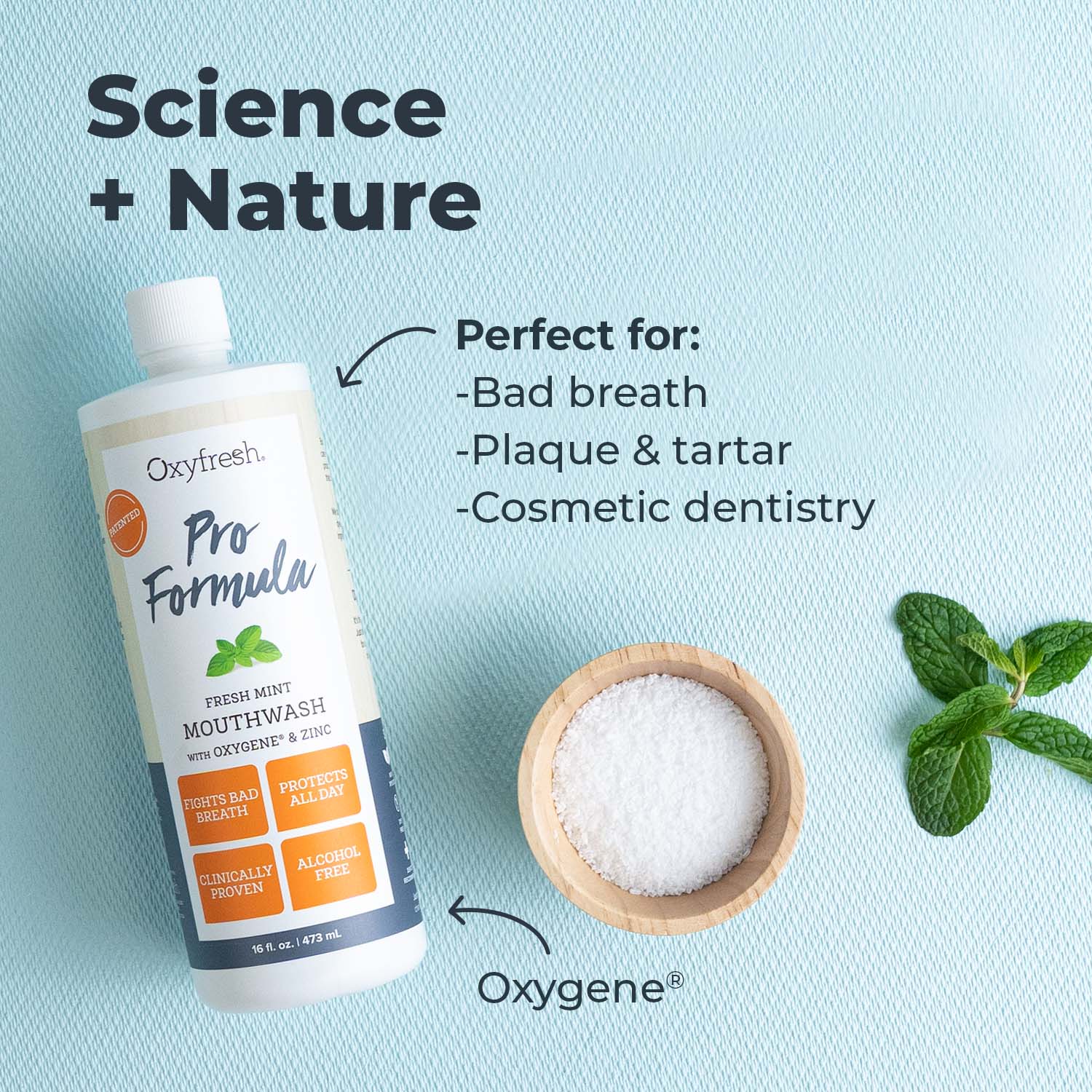 Pro Formula Fresh Mint Mouthwash |  Cosmetic Formula | Fluoride Free