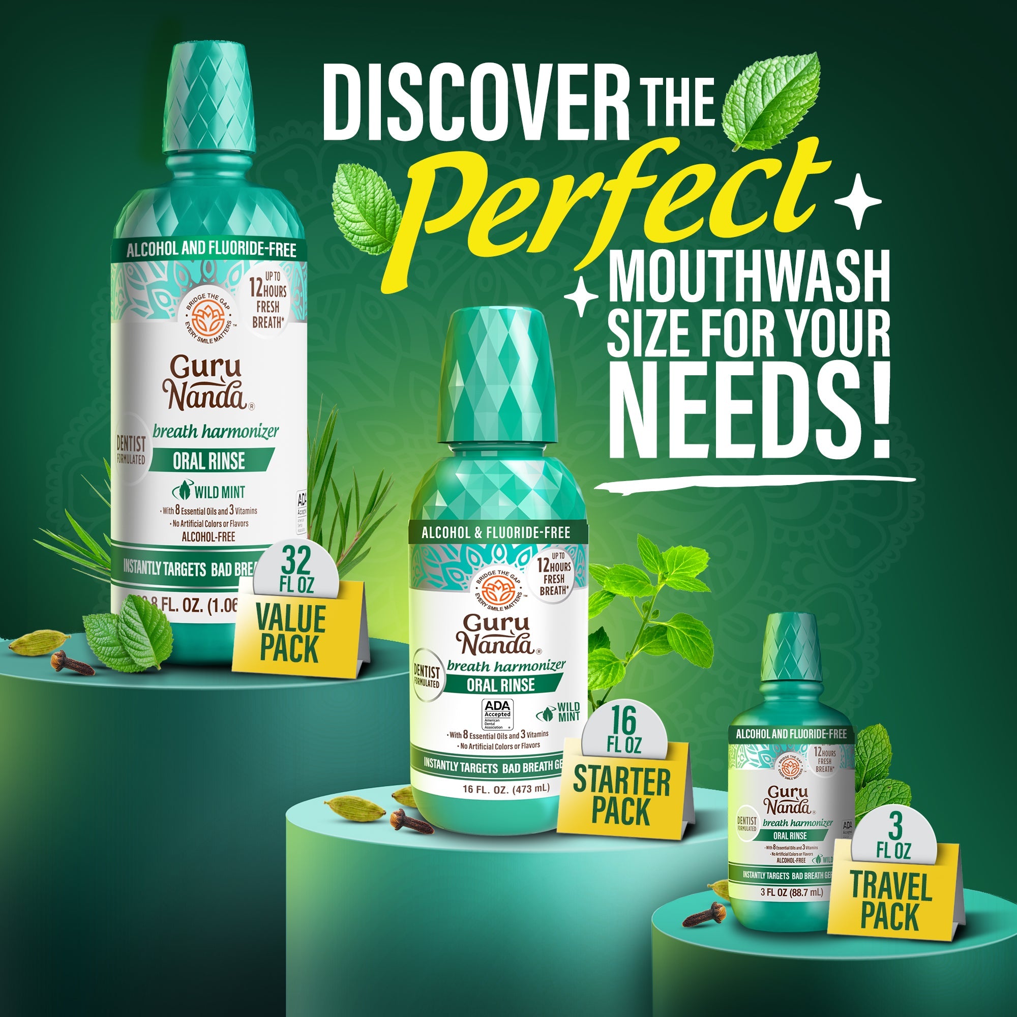 Oral Rinse Breath Harmonizer Mouthwash - Wild Mint (33.8 Fl Oz)