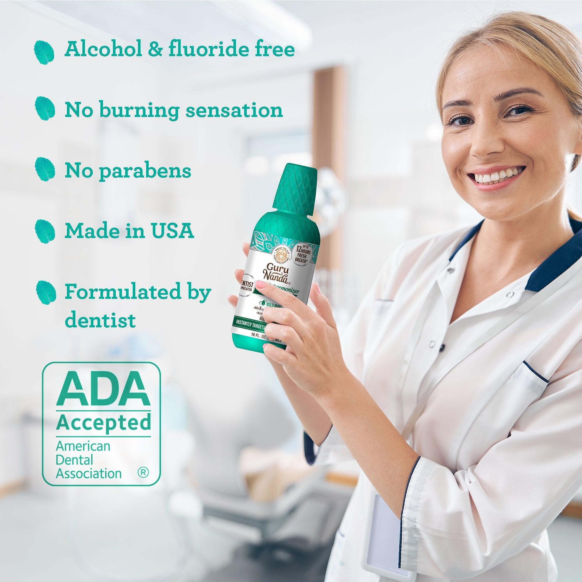 Oral Rinse Breath Harmonizer Mouthwash, Alcohol & Fluoride Free, Wild Mint - 16 Fl oz (12-Pack)