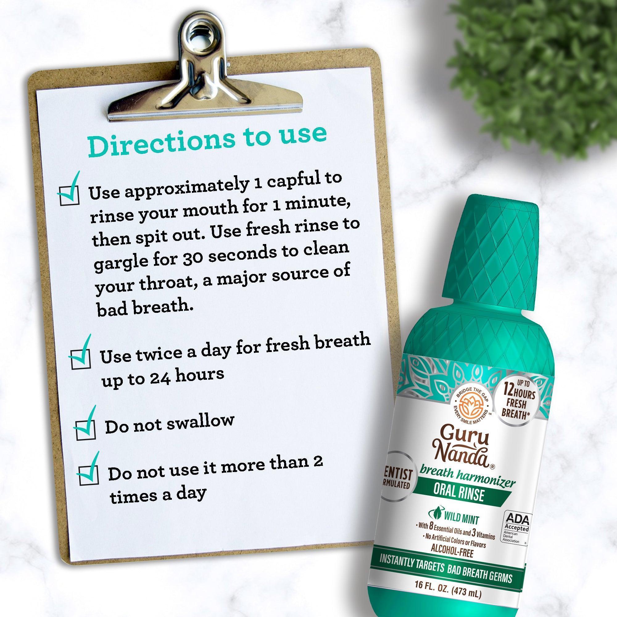 Oral Rinse Breath Harmonizer Mouthwash, Alcohol & Fluoride Free, Wild Mint - 16 Fl oz (12-Pack)